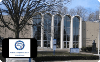 McKinley Presidential Library and Museum Logo and front entrance
