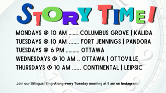 Picture of colorful letters spelling out Storytime