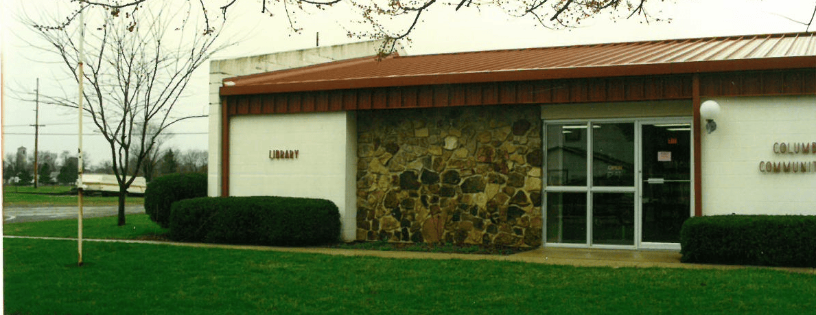 Front of library building