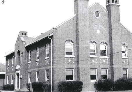 Brick 2 story Memorial Hall building