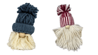 blue hatted gnome red and white striped hatted gnome