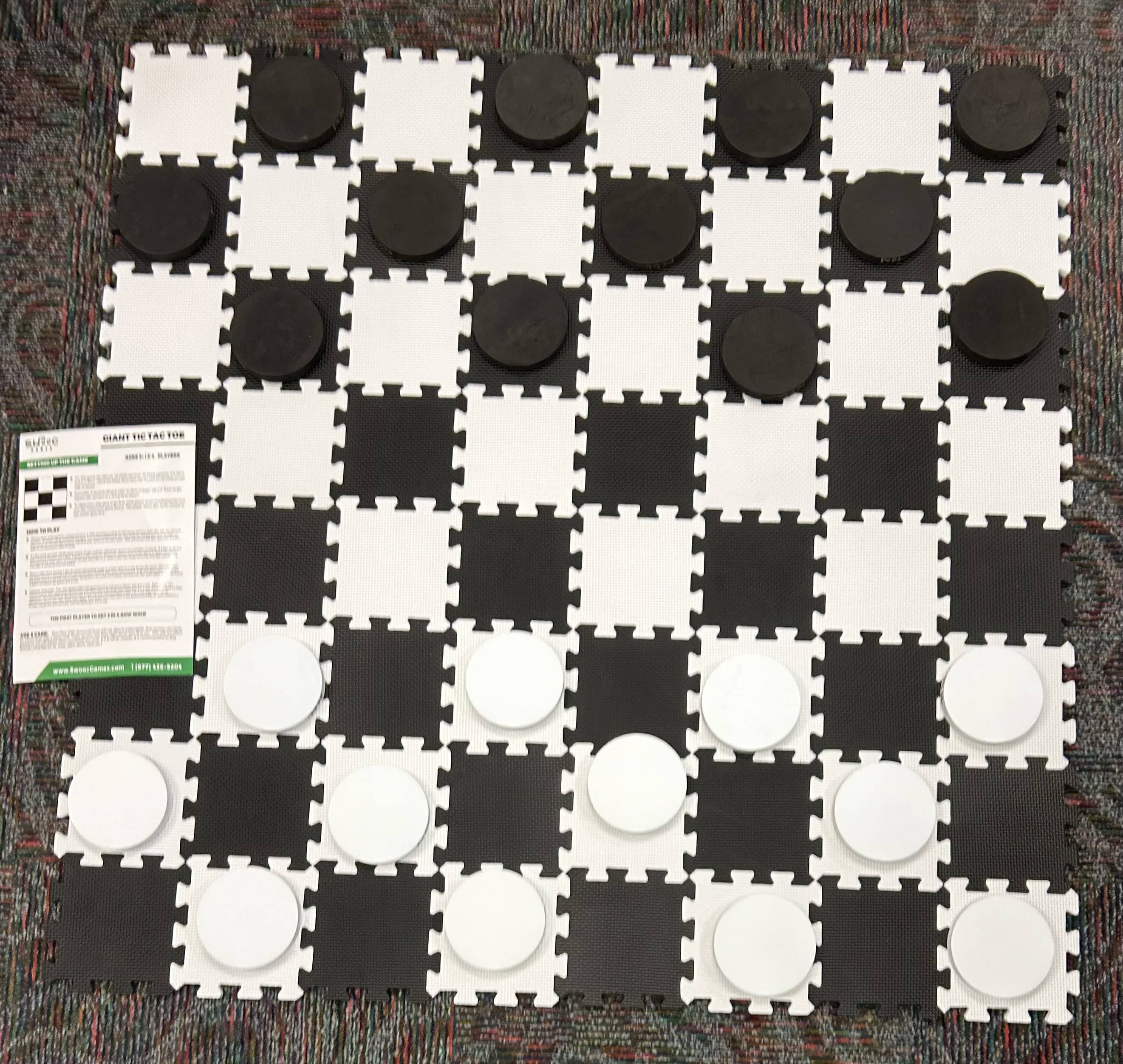 Giant checkers tic tac toe