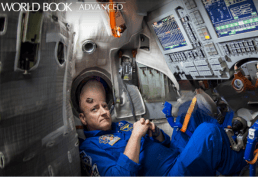 Astronaunt in space craft World Book Advanced