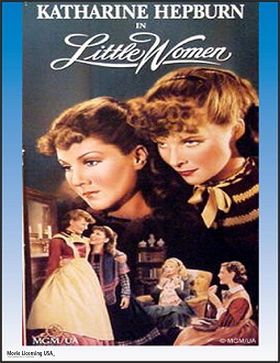 women in apron arm around girl women beside child in chair 2 young women side by side Katherine Hepburn in Little Women mgm/ua