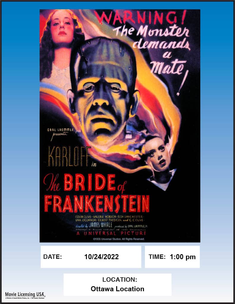 The bride of Frankenstein Movie Poster