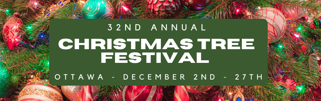 pine tree with ornaments 32nd annual Christmas Tree Festival Ottawa December 2nd - 27th