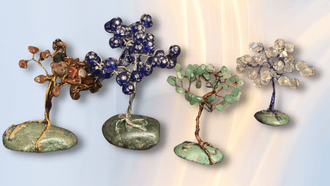 4 wire trees on stones