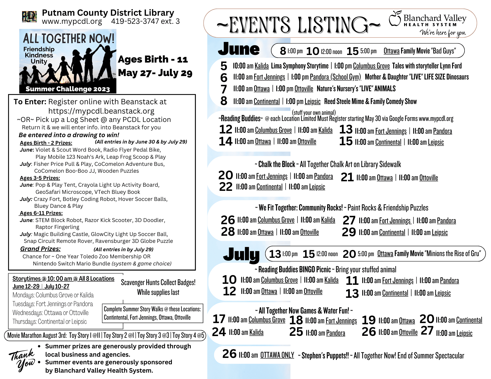 Summer Events Children 2023