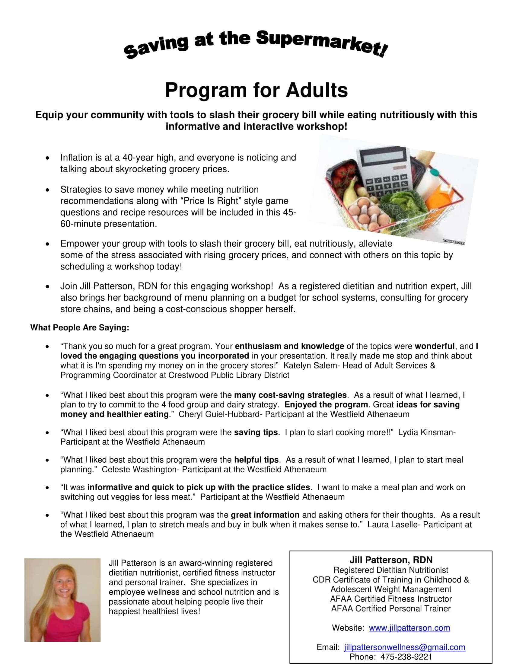 Saving at the supermarket program
