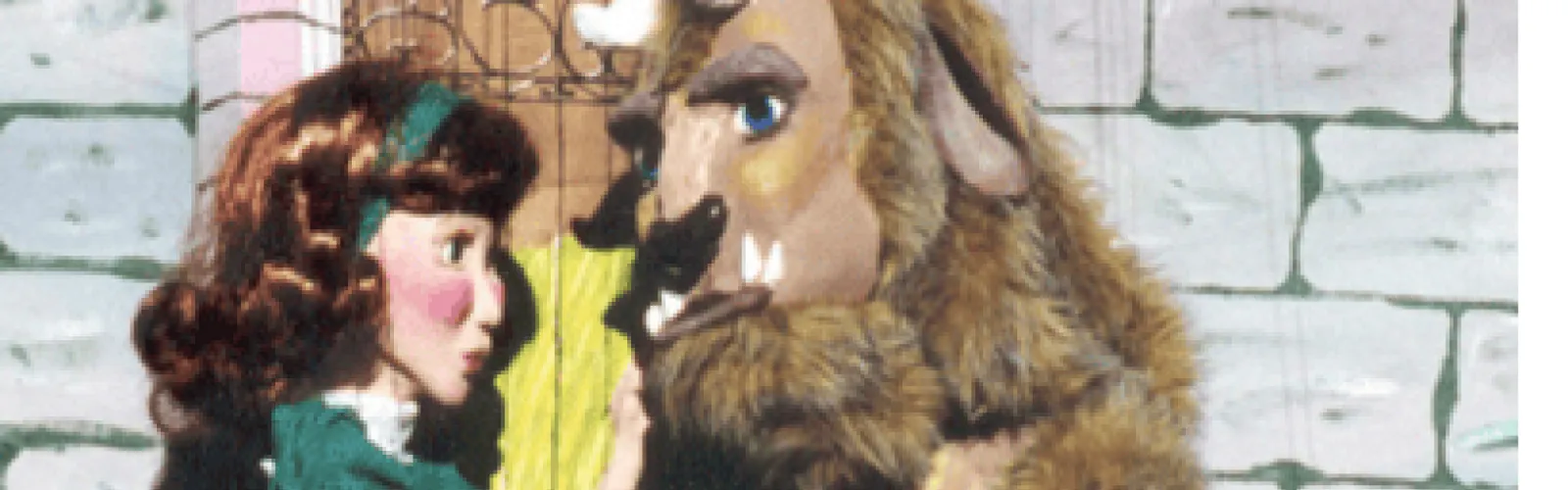 Beauty and the Beast wood carved puppets