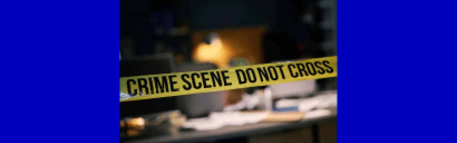 Crime scene tape across crime scene