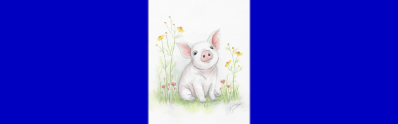 pig with flowers.