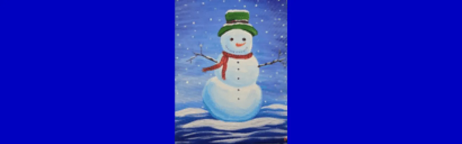snowman red scarf green hat