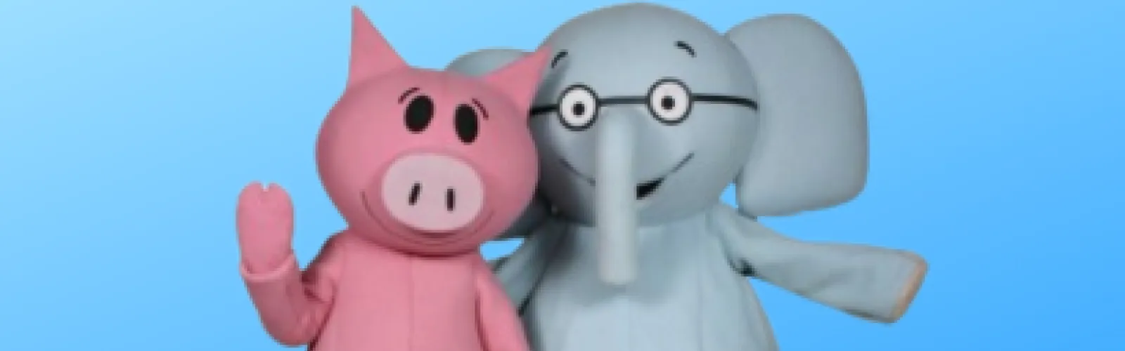 Pink piggie and gray elephant