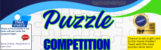 White puzzle piece background with dark blue, light blue, and green waves at the top.